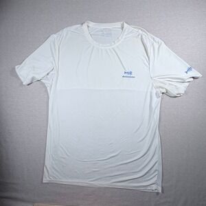 Bassdash Mens Off White Short Sleeve Fishing Shirt Mesh Back Logo Size Large
